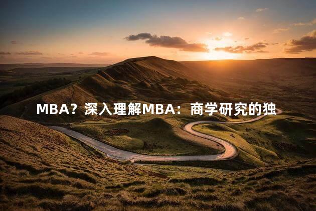 MBA？深入理解MBA：商学研究的独家视角